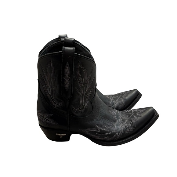 LANE WOMEN'S LEXINGTON WESTERN BOOTIES - SNIP TOE Black leather 8.5 - Picture 1 of 12